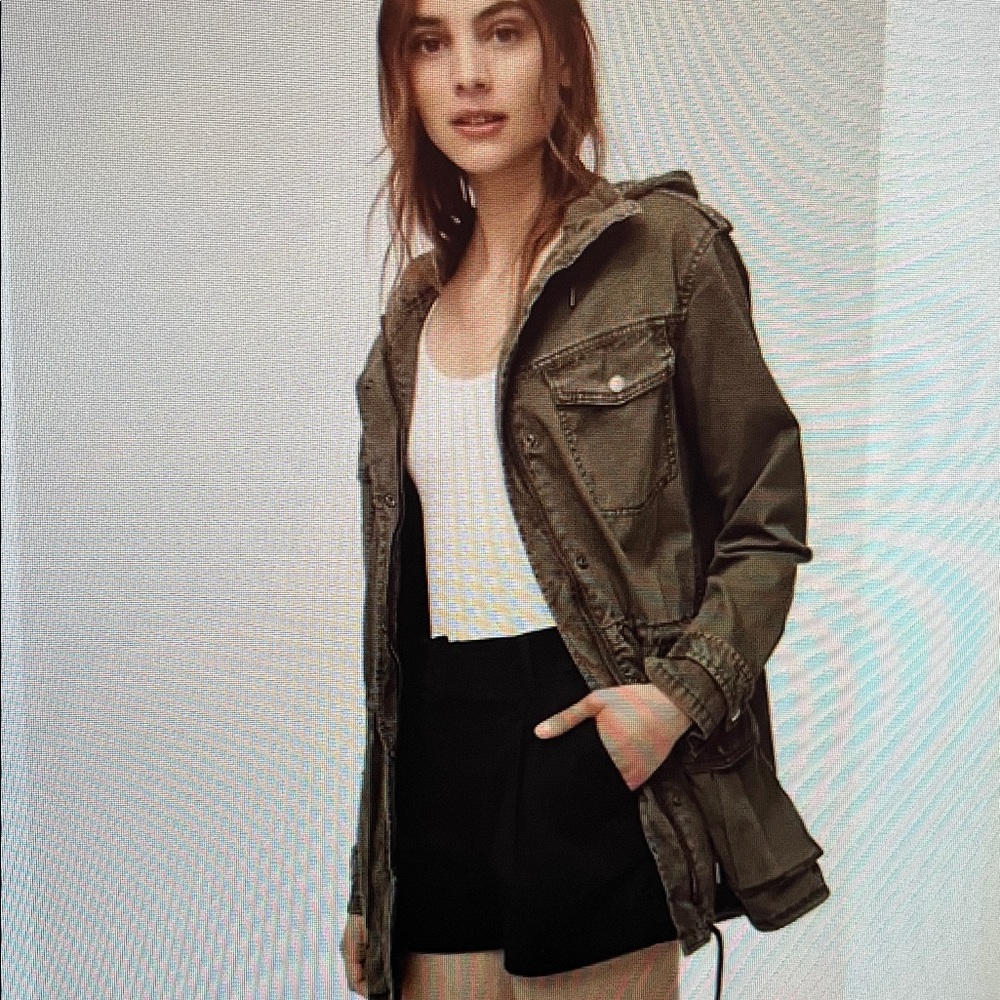 Talula Aritzia Trooper Jacket Olive Green Utility Size XS 100% Cotton
